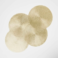Homescapes Set of 4 Round Decorative Gold Placemats