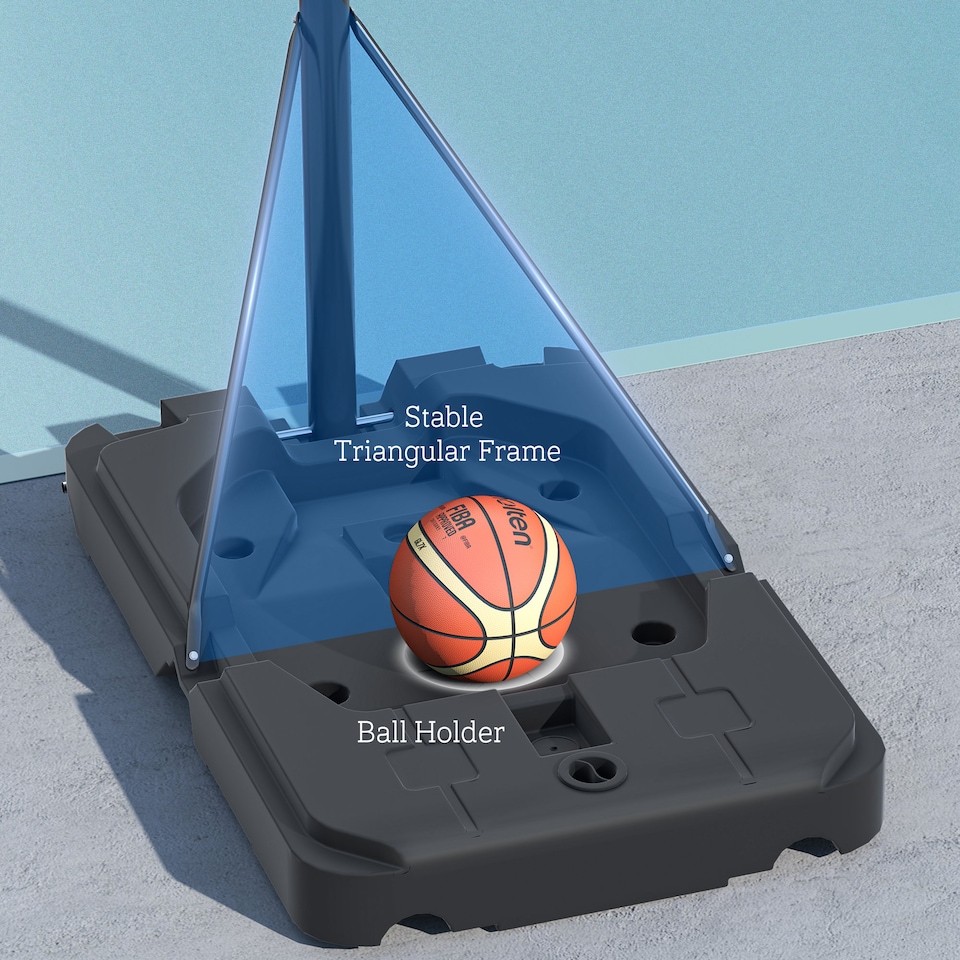 image 1 of SPORTNOW 2.3-3.05m Basketball Hoop and Stand with Weighted Base and Wheels
