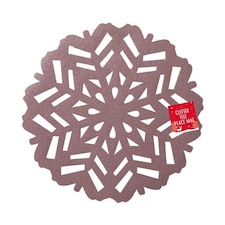 Rose Gold Christmas Glitter Snowflake Felt Placemat 38cm