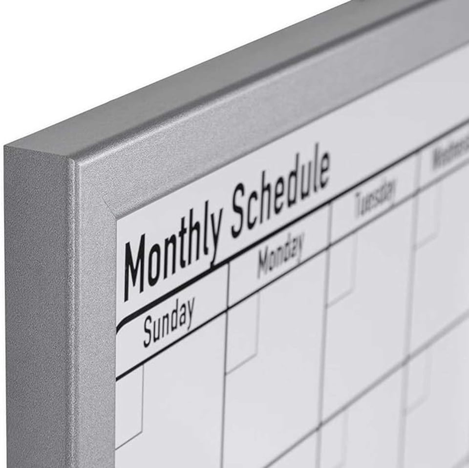 image 1 of KAV Dry Wipe Magnetic Monthly Planner Stylish Aluminium Frame Whiteboard Multipurpose Organizational Board with Self-Adhesive