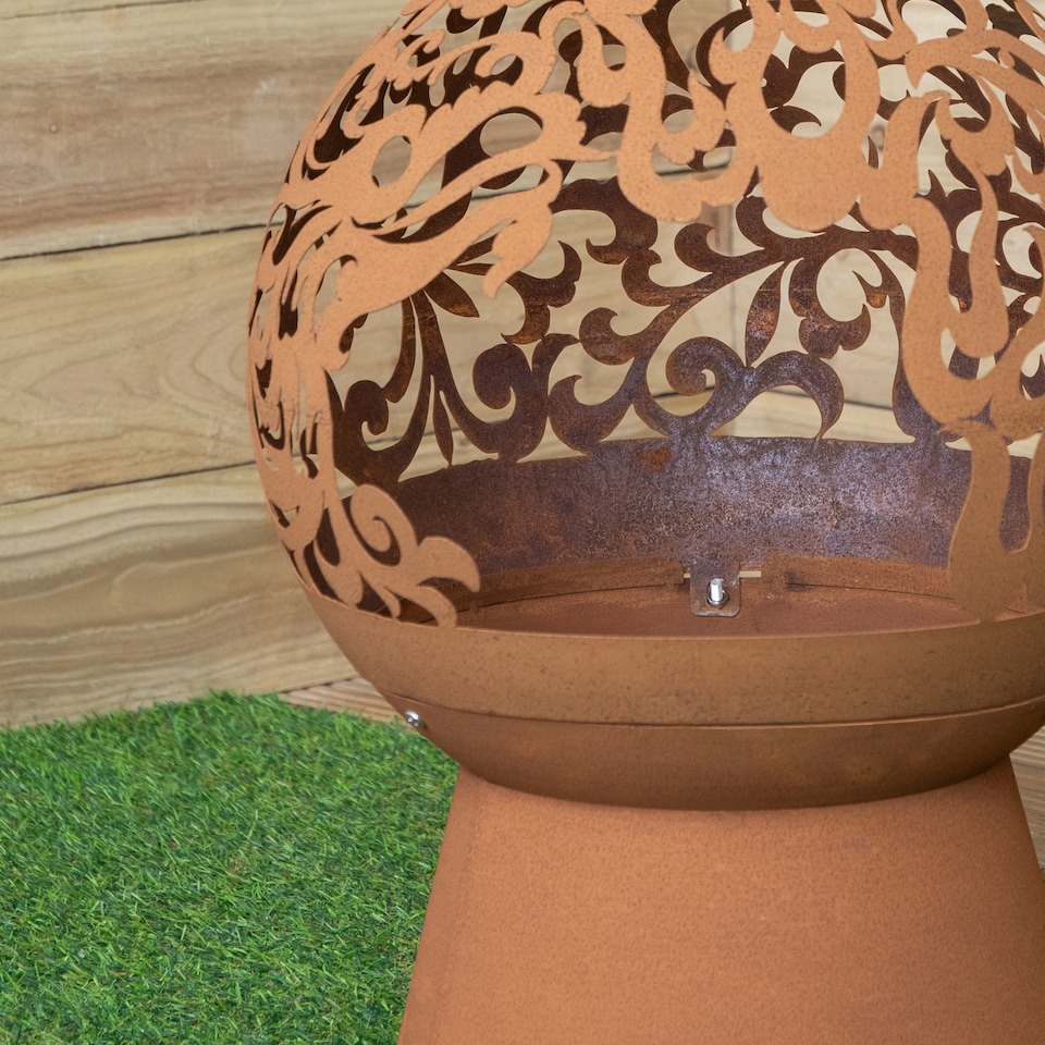 image 1 of 57cm Steel Helios Fireglobe Outdoor Garden Fire Pit