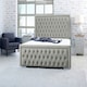 image 4 of Piera Plush Double Bed Frame - Silver