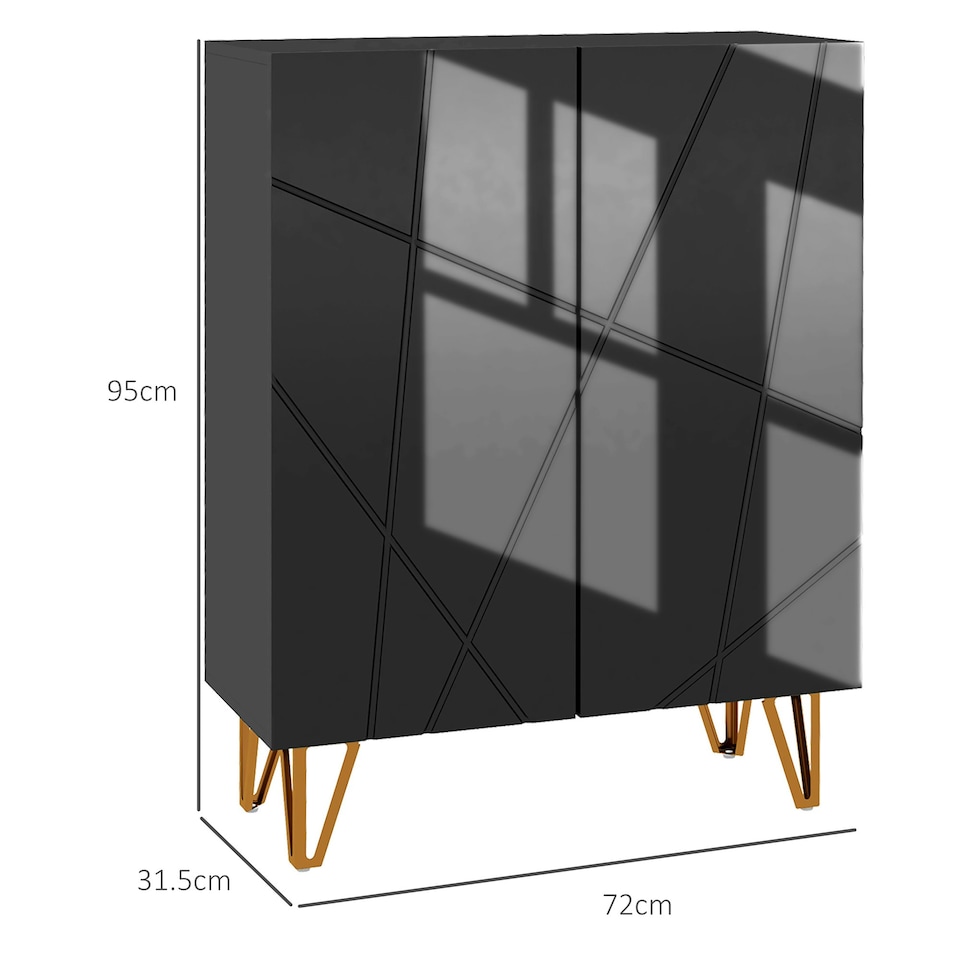 image 1 of HOMCOM Shoe Storage Cabinet with Soft-Close Hinges, Black