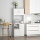 image 2 of HOMCOM Kitchen Cupboard w/ Hutch Pantry Storage Cabinet, Microwave Shelf