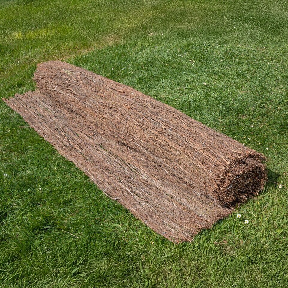 image 1 of Papillon Brushwood Heather Thatch Natural Garden Screening Roll 3m x 1.8m | Brown | Brown