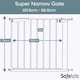 image 3 of Safetots Super Narrow Baby Gate, 60.5cm - 66.5cm, Black, Child Safety Barrier, Pressure Fit Stair Gate | Black | 1