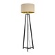 image 1 of ValueLights Lottie Black Wood Tripod Floor Lamp Beige Gold Shade and Bulb