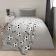 image 2 of OHS Kids Football Soft Fleece Sherpa Reverse Over Bed Blanket Throw, Grey - 100x120cm