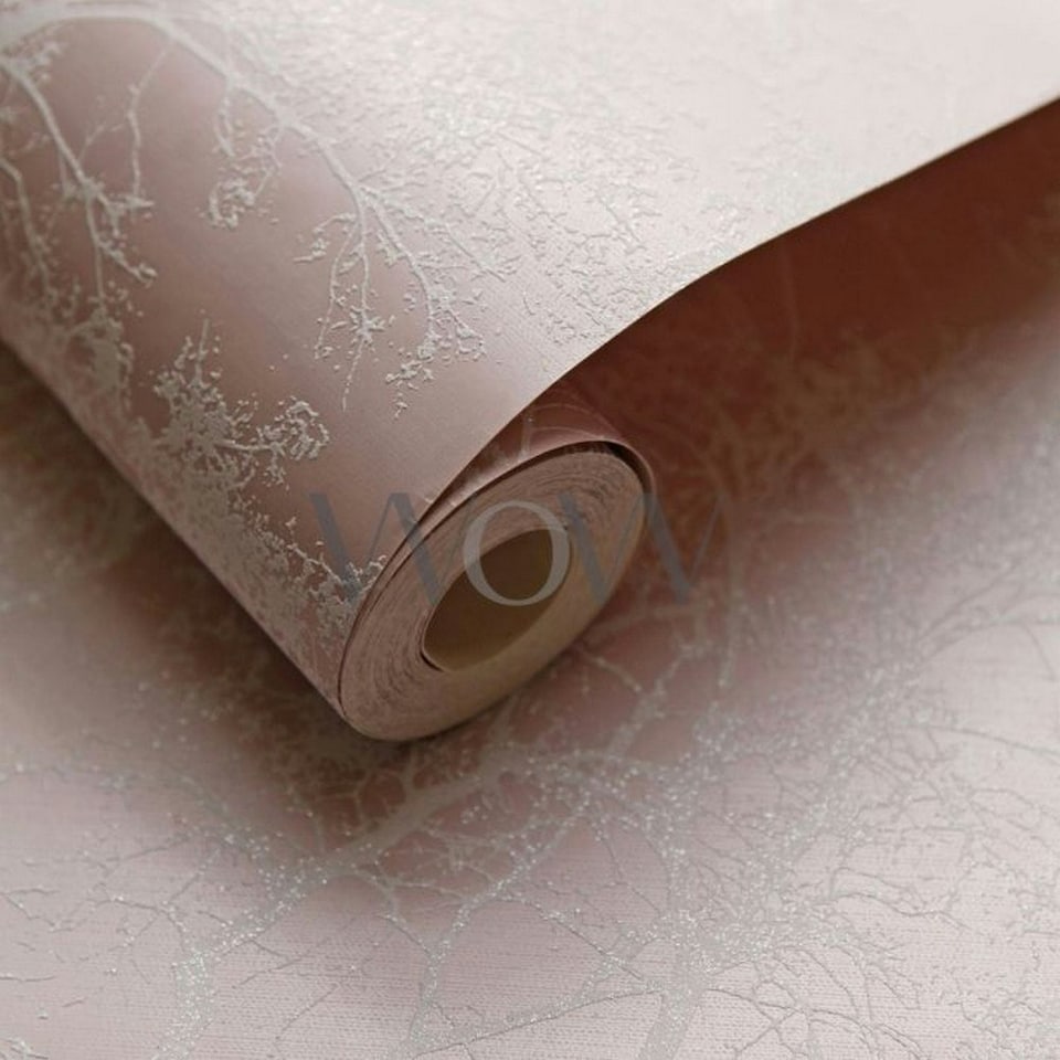 image 1 of Holden Décor Whispering Trees Wallpaper - Dusky Pink/White - One Size Pink