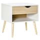 image 1 of HOMCOM Bedside Table with Drawer & Shelf, Nightstand, End Table for Bedroom