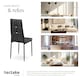 image 7 of Dining Chair Set - high backrest, slim steel legs & rhinestone highlights - Set of 4 Black