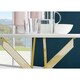 image 3 of Furniturebox Novara 100cm White High Gloss Table (Gold)