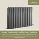 image 2 of Balterley Aspire Horizontal Double Panel Radiator | Grey | Anthracite | 1
