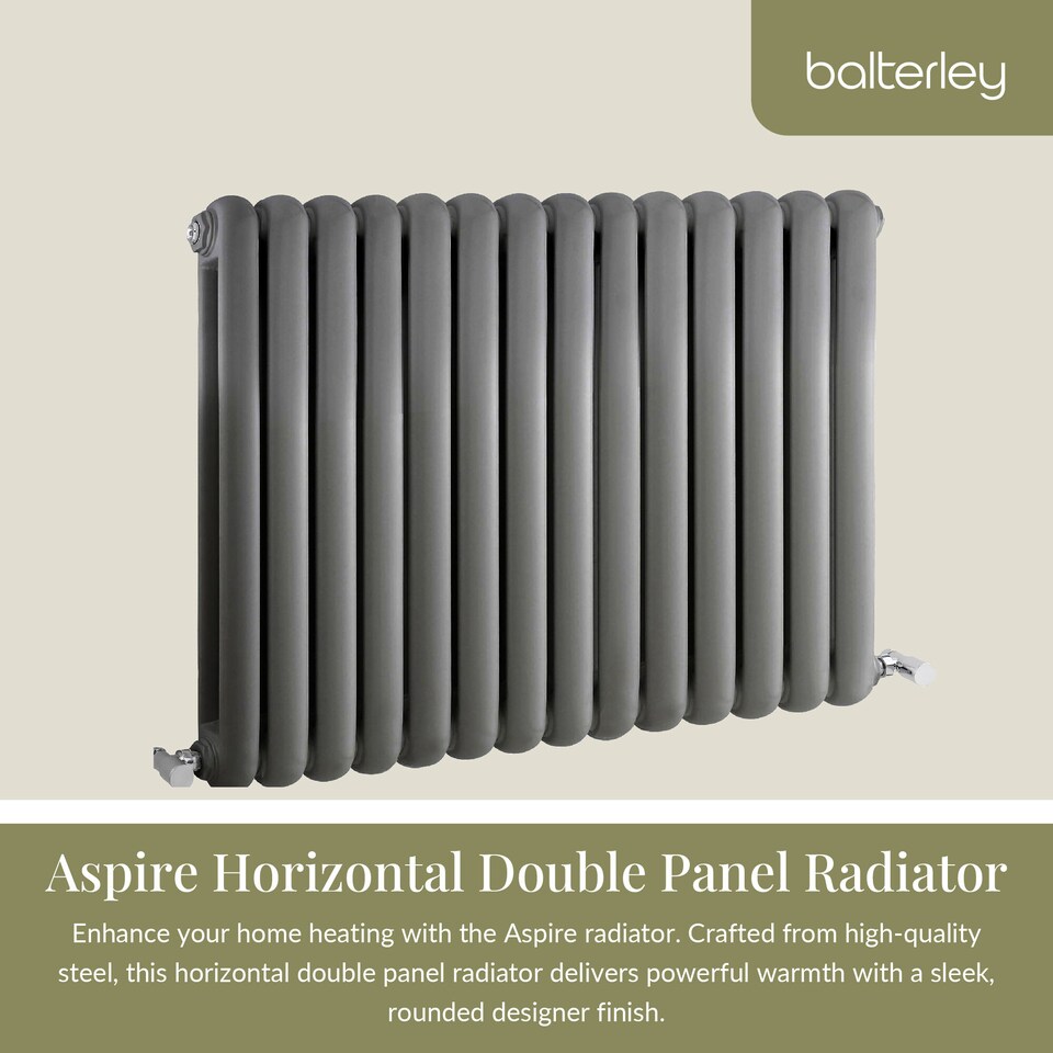 image 1 of Balterley Aspire Horizontal Double Panel Radiator | Grey | Anthracite | 1
