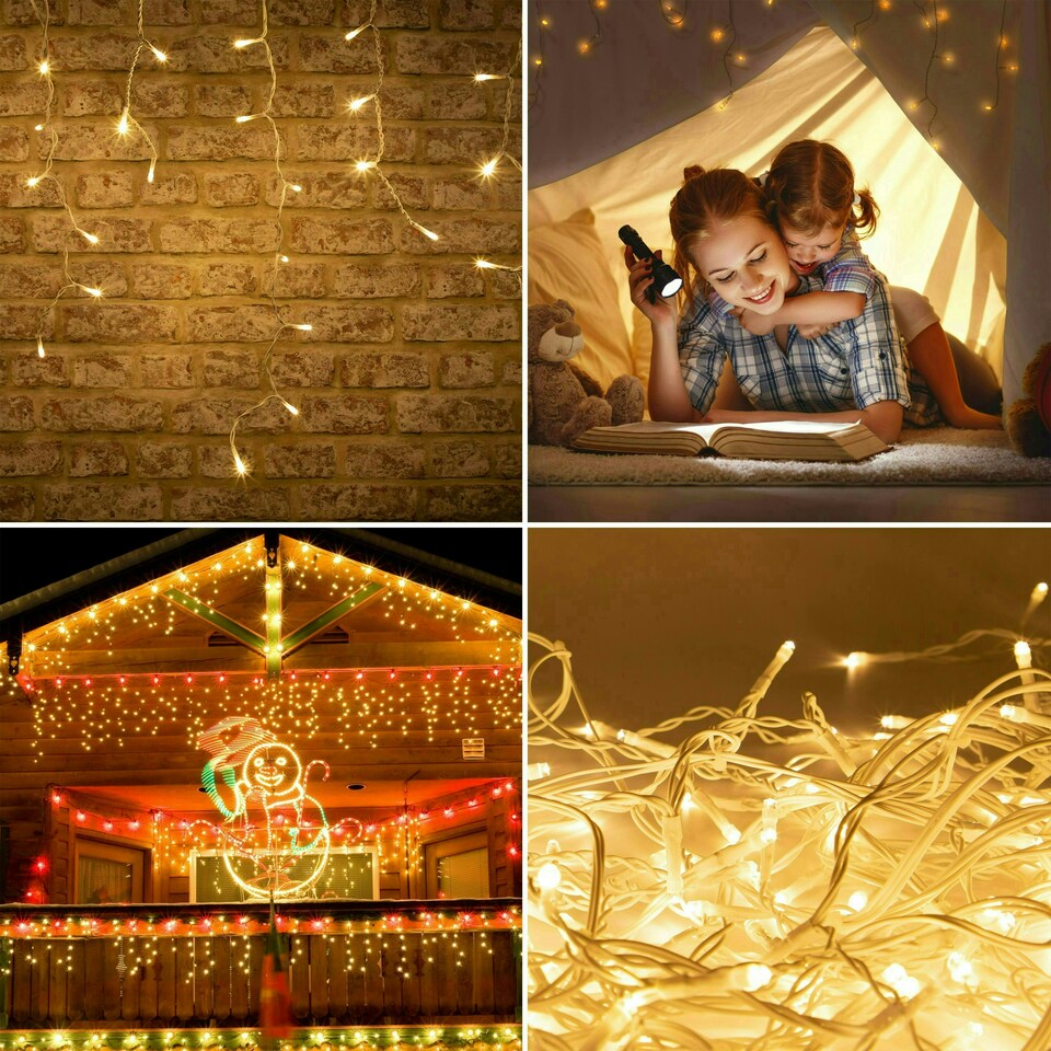 image 1 of The Christmas Workshop Warm White Icicle LED Christmas Lights