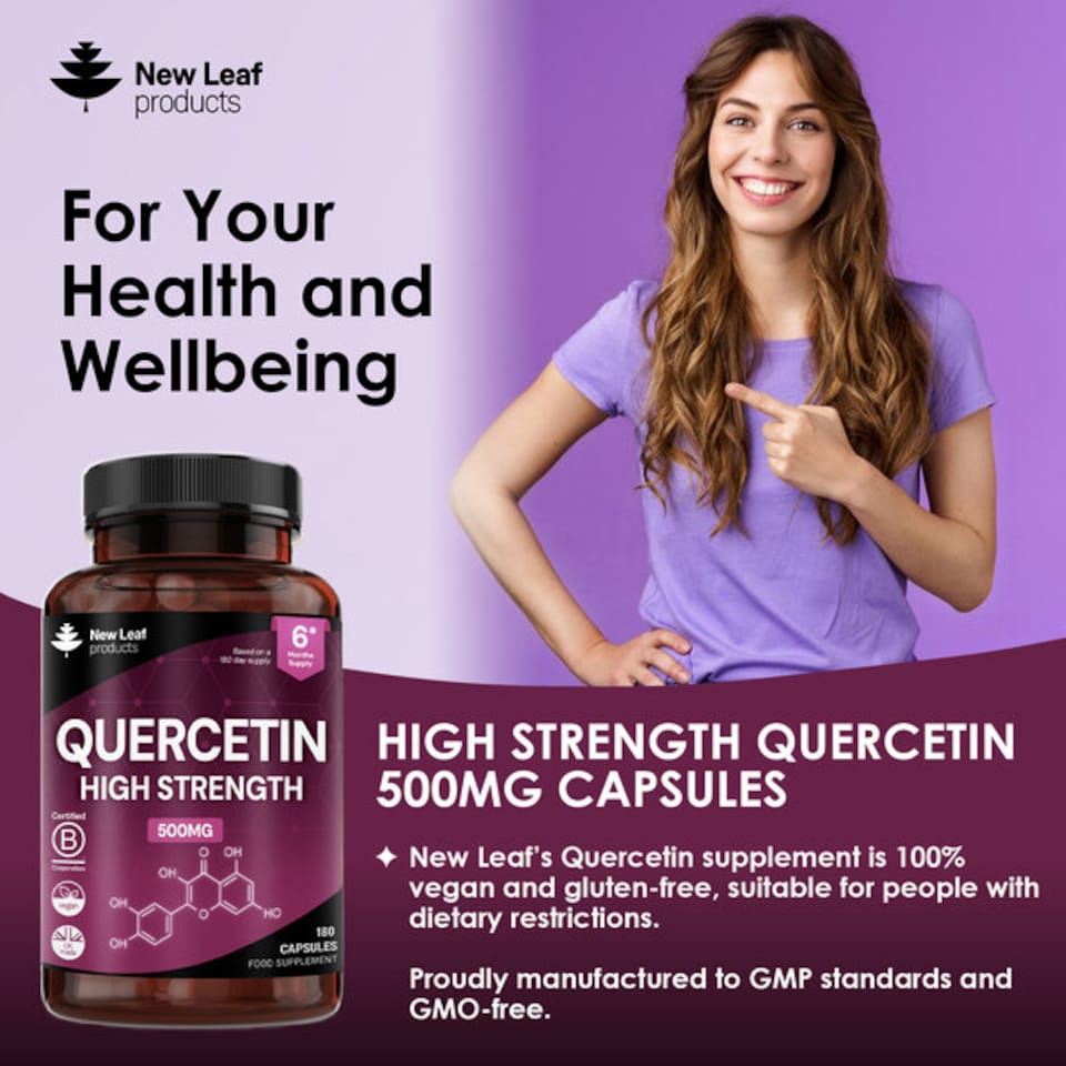 image 1 of Quercetin Supplement 500mg High Strength Antioxidant Capsule