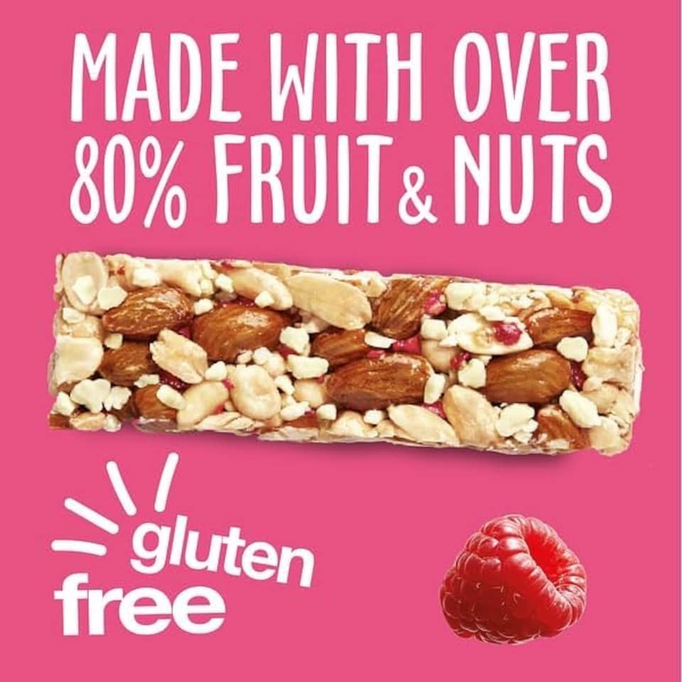 image 1 of Kind Bars, White Chocolate Raspberry, Healthy Snack, Gluten Free Snack Bars, No Artificial Colours, Flavours or Preservatives, Multipack 24 x 40g