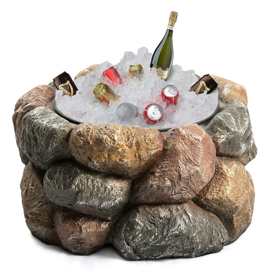 image 1 of Centurion Supports Fireology SEYCHELLES Grand Garden and Patio Heater Fire Pit Brazier and Barbecue with Eco-Stone Finish