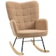 image 1 of HOMCOM Wingback Rocking Chair for Nursing w/ Steel Frame Light Brown
