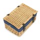 image 3 of 36cm Buff Wicker Empty Picnic Basket Blue | Blue | One Size