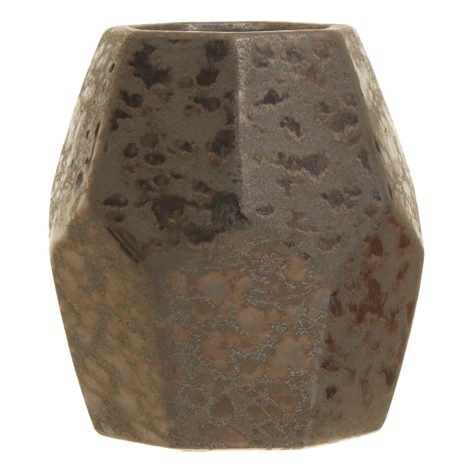 image 1 of Interiors by Premier Sleek And Sturdy Small Ceramic Vase, Robust And Durable Pottery Vase, Handcrafted Ceramic Vase For Flowers Brown