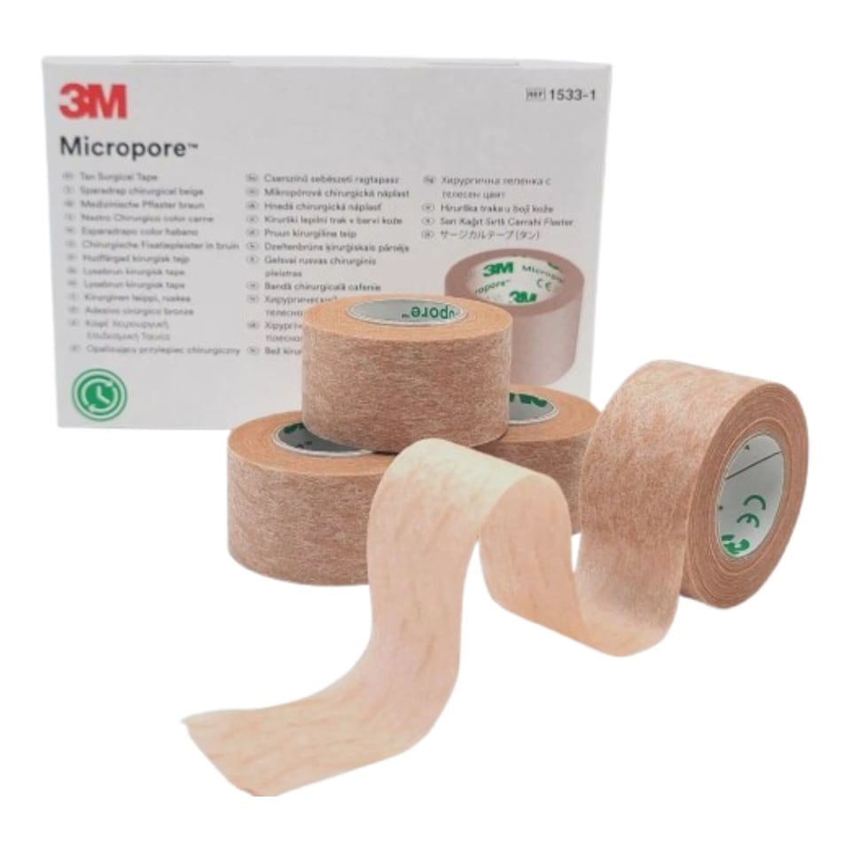 Micropore Tape Tan 2.5cm Box of 12