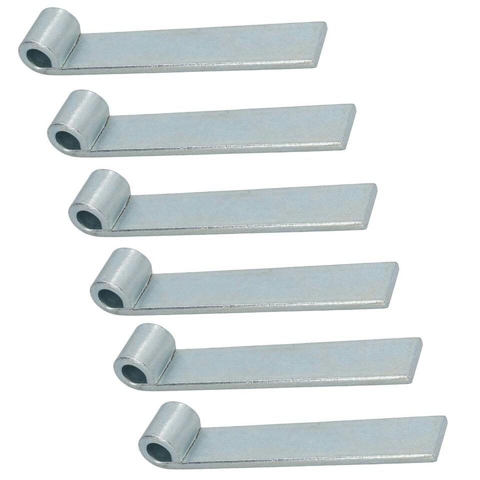 image 1 of HD Strap Tailgate Straight Hinge for 12.5mm Pins 160mm Long Zinc Plated 6pc | Silver