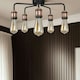 image 1 of Clark Matt Black and Copper 5 Light Semi Flush Ceiling Light