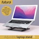 image 4 of Futura Laptop Stand Adjustable Portable Riser, Grey Foldable Aluminium Holder for MacBook AirPro and 11 to 17 inch Laptops | Grey | Grey | One Size | 1