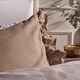 image 2 of OHS 2 x Frill Edge Decor Pillowcases Microfibre Pillow Covers | Bronze | Natural | Standard