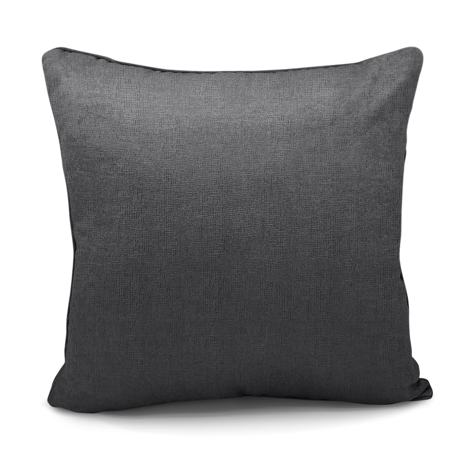 image 1 of Embossed Plain Scatter Cushion - 43cm x 43cm | Grey | Charcoal