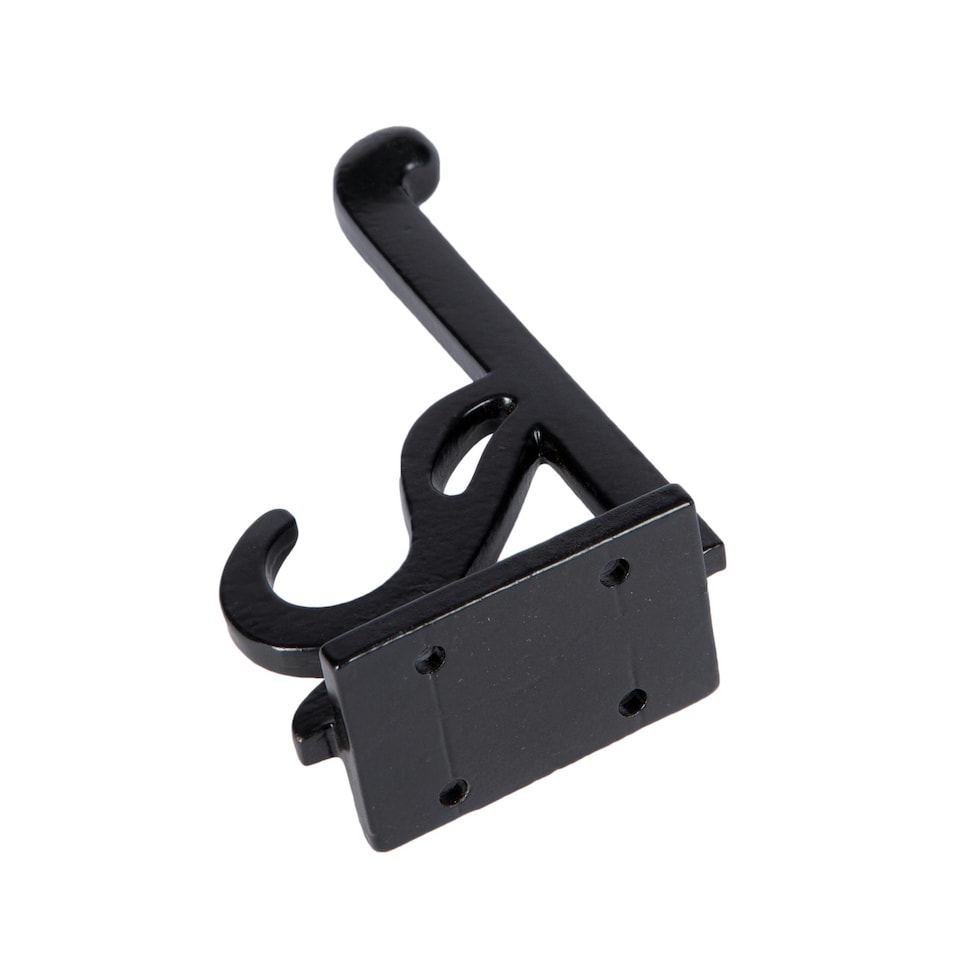 image 1 of Hammer & Tongs Ornate Flat Top Hat & Coat Hook - W35mm x H70mm - Black