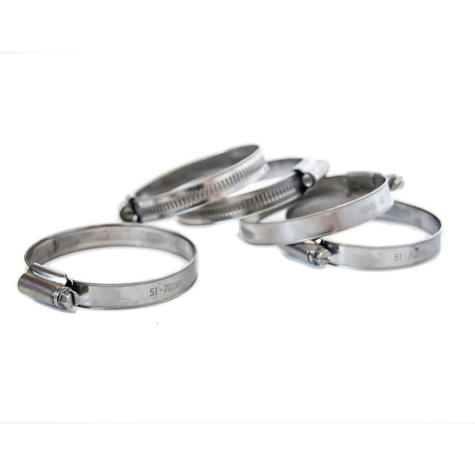 image 1 of Pisces 5 Pack 51-70mm Stainless Steel Clips for 50mm hose