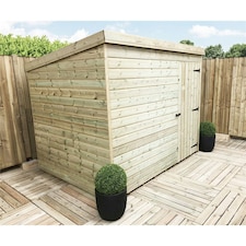 8 x 6 WINDOWLESS Garden Shed Pressure Treated T&G PENT Wooden Garden Shed + Single Door (8' x 6' / 8ft x 6ft) (8x6)