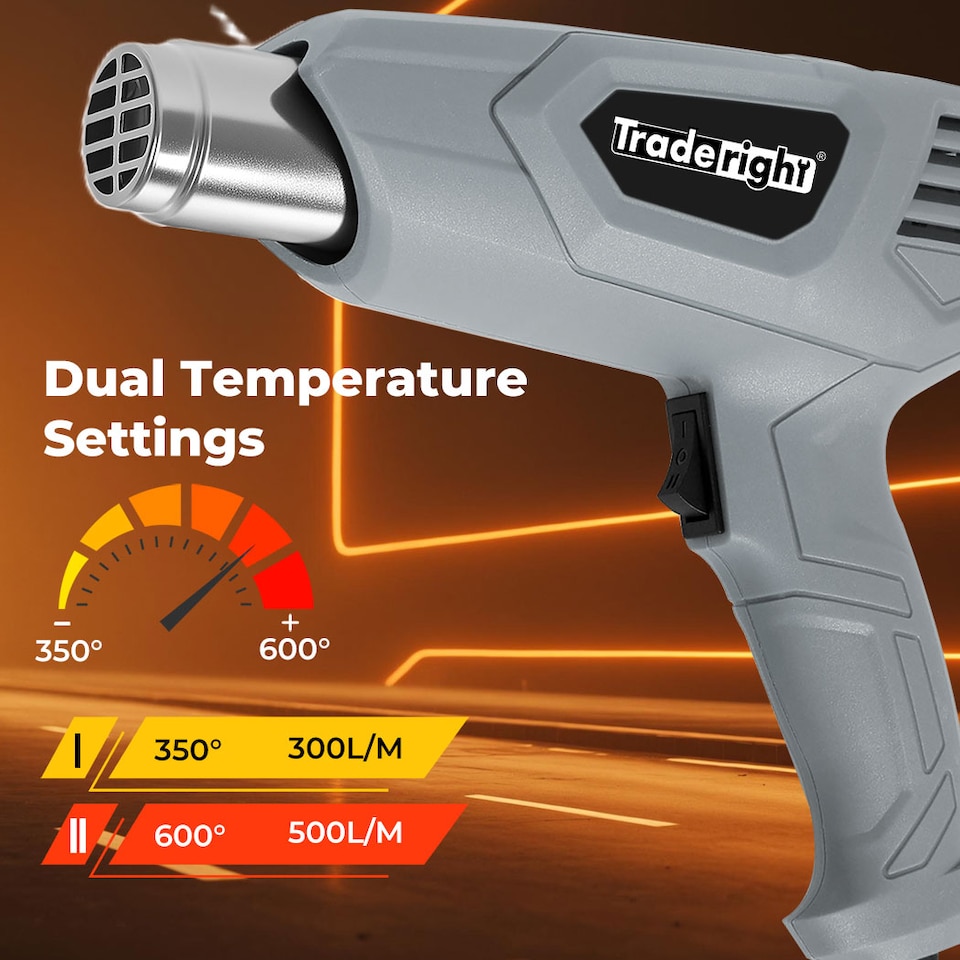 image 1 of Traderight 2000W Heat Gun Hot Air Blower Dual Temperature Paint Remover with 4 Nozzles
