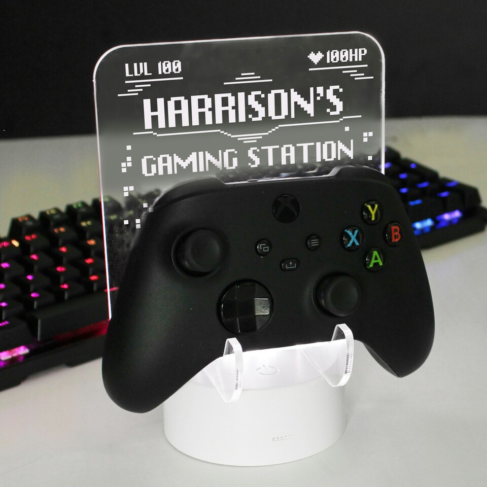 image 1 of Personalised Gaming Controller Holder LED Colour Changing Light