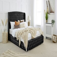 Reily Plush Double Bed Frame - Black