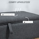 image 5 of HOMCOM 30L Linen Storage Ottoman Padded Footstool with Rubberwood Legs for Storage Box, Bed End, Shoe Bench, Seating, Dark Grey | Grey | Dark Grey | 1