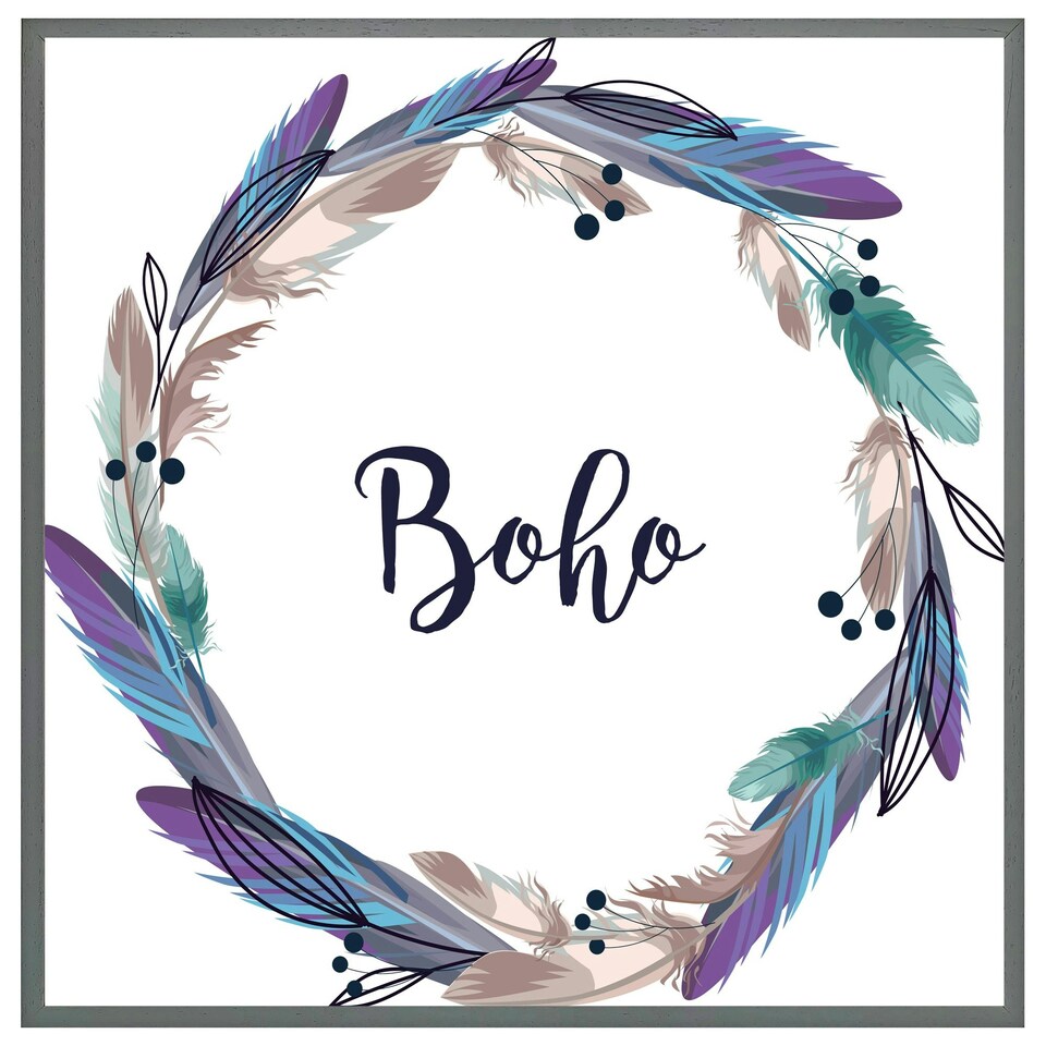 image 1 of Boho style wreath feathers (Picutre Frame) White | M