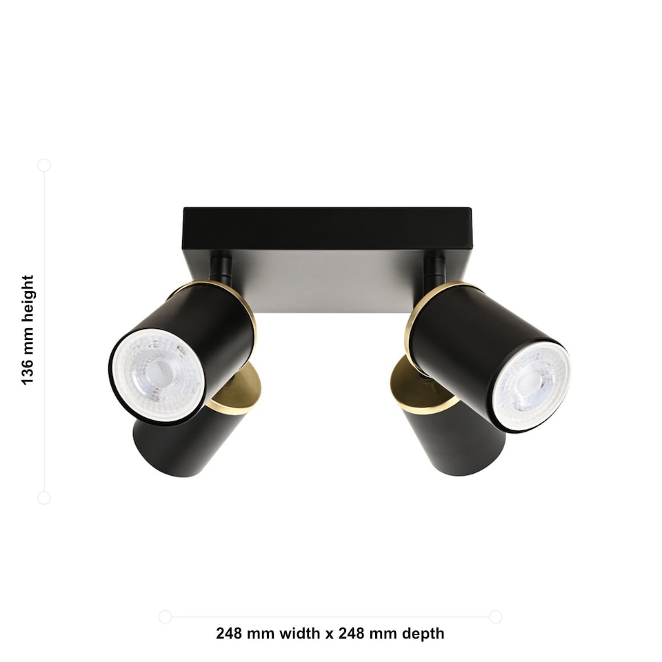 image 1 of Larbert - Black 4 Way Adjustable Spotlight Fitting