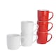 image 1 of Argon Tableware Coloured Coffee Mugs - 350ml - Red/White - Pack of 6 Multi
