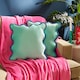 image 1 of OHS 2 x Scallop Edge Matte Velvet Cushion Covers Home Decor | Blue