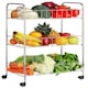 image 1 of Franco 3 Tier Chrome Kitchen Storage Cart Silver