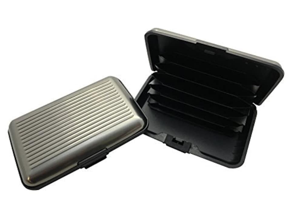 image 1 of 6 x Grey Aluminium Credit Card Holder - Durable and Lightweight Business Wallet