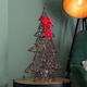 image 5 of 60cm Battery Operated Light up Christmas Tree with Red Bow & 60 Warm White LEDs
