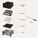 image 8 of Outsunny Fire Pit Heater Square Table Patio Backyard Metal Black φ86cm Outdoor