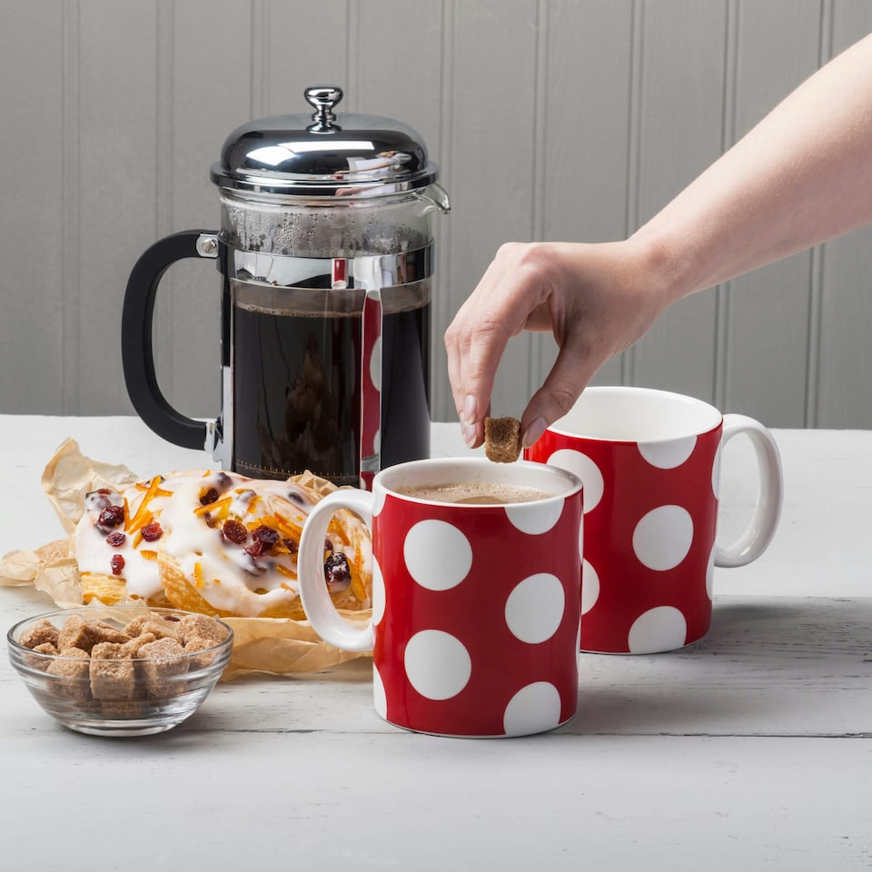 image 1 of Wm Bartleet & Sons Porcelain Spotty Large Mug, 1 Pint, Set of 2 | Purple | 2