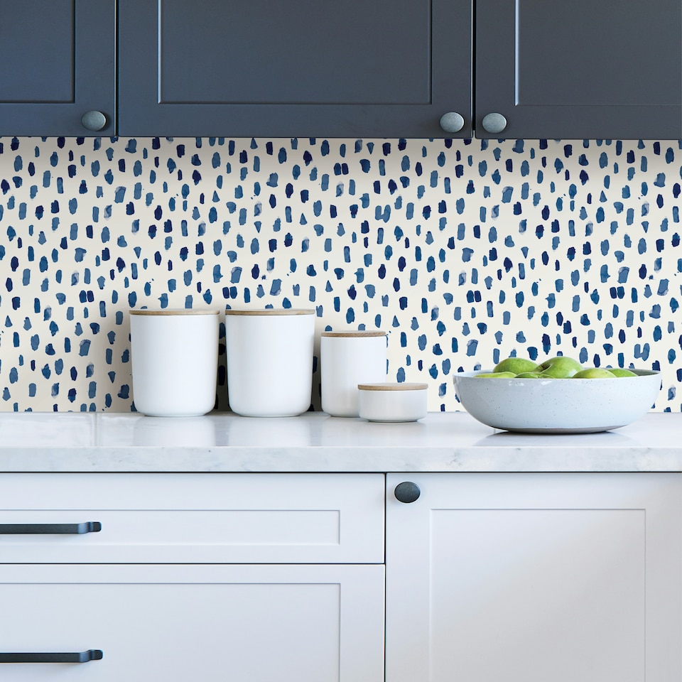 image 1 of NuWallpaper SLW3701 Bindu Peel & Stick Wallpaper, Blue Multi