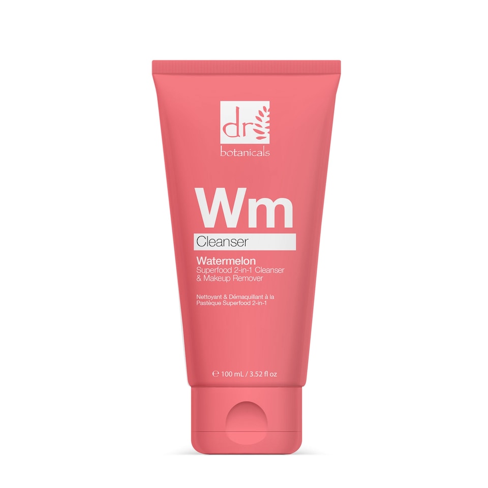 image 1 of Dr Botanicals Watermelon 2-in-1 Cleanser & Makeup Remover with Glycolic Acid, Salicylic Acid and Lactic Acid 100ml