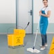 image 2 of HOMCOM 20L Compact Mop Bucket with Wringer and Handle, Mop Bucket on Wheels for Floor Cleaning, Separate Dirty and Clean Water, for Home, Flat, Yellow